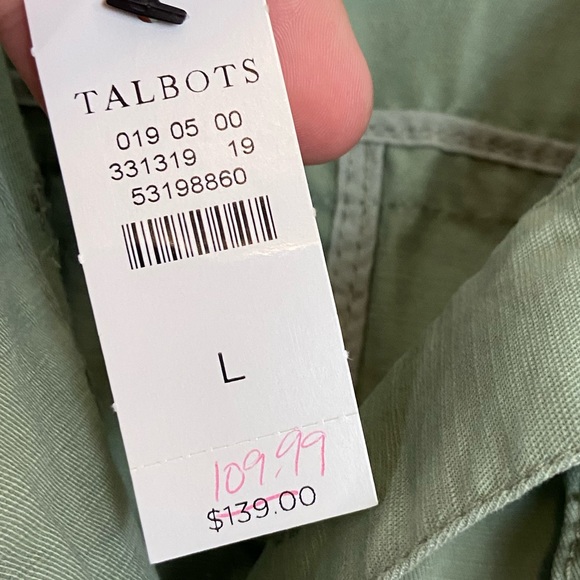 NWT Talbots SAFARI JACKET EMBROIDERED SAGE size Large - Picture 7 of 14